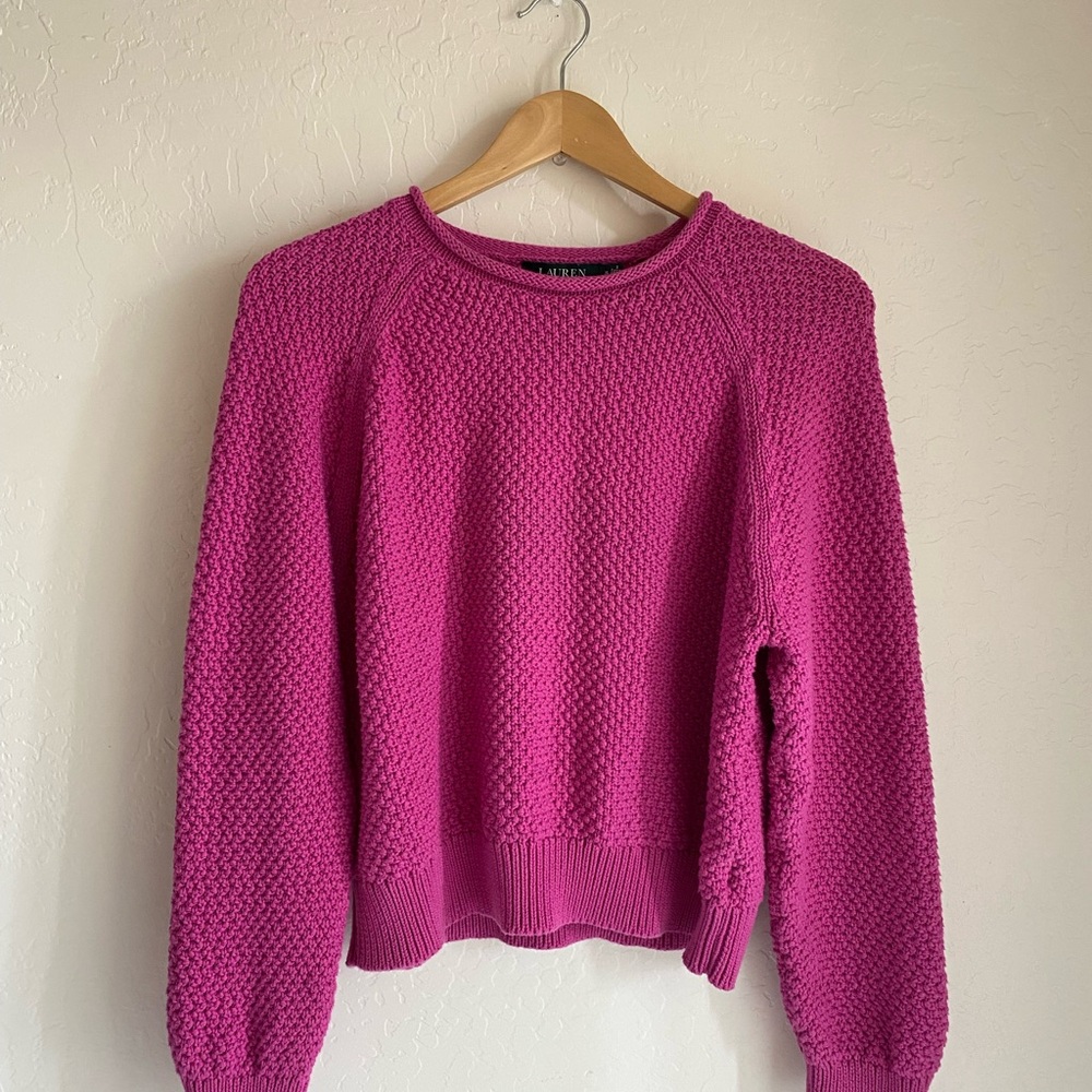 Ralph Lauren Cropped Pink Sweater
